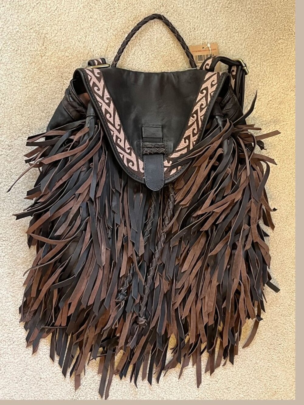 Fringed Leather Backpack - Picture 5 of 8